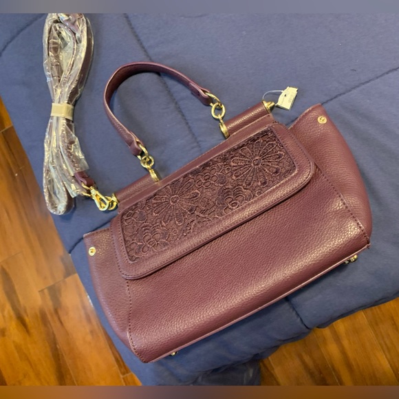 Charming Charlie Deep Purple Tote W Crossbody Strap NWT - Picture 8 of 10